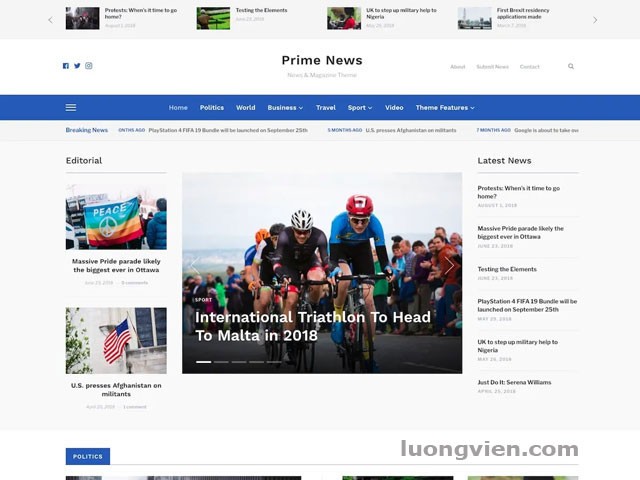 Prime News - Theme tin tức được ưa chuộng hiện nay
