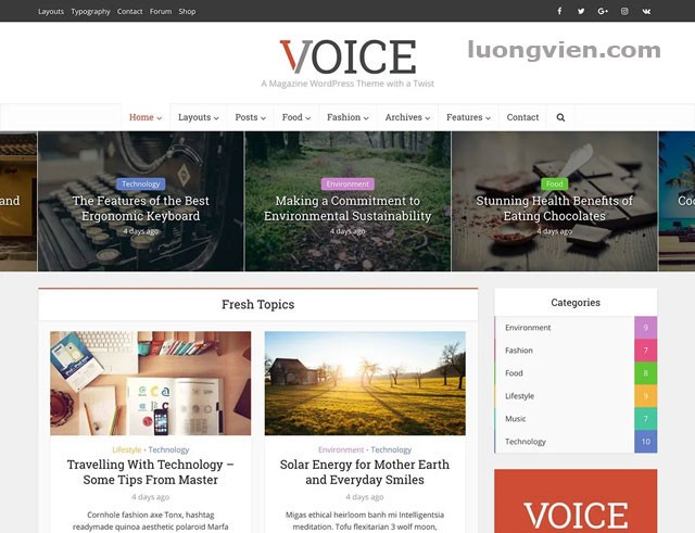 Voice - Theme WordPress phù hợp cho các trang tin tức, báo chí